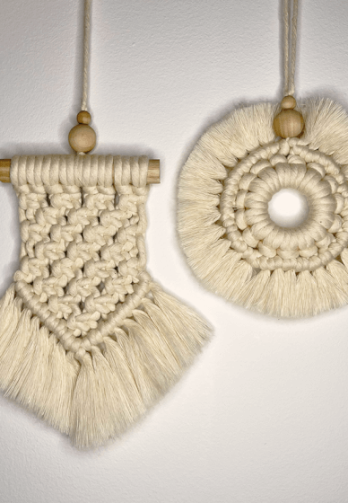 DIY White Mini-macrame Wall Hangings Craft Kit