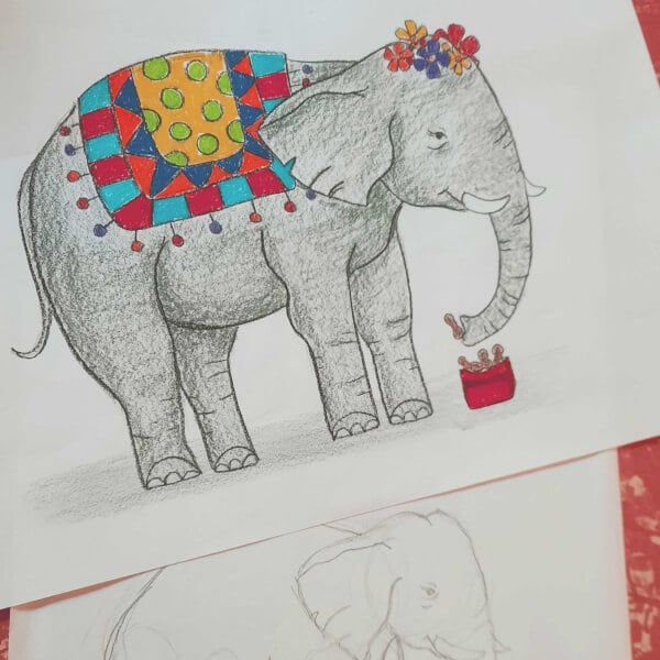 Realistic pencil drawing of an elephant with texture on Craiyon-saigonsouth.com.vn