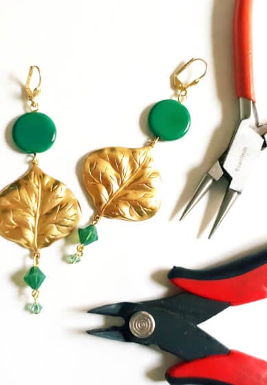 Duo Earrings Craft Kit: Leaf Drop and Chandelier
