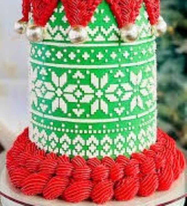 Elf Inspired Stenciling Butter Icing Cake Workshop