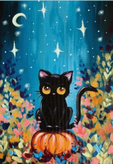 Family Paint and Snack Class: Pumpkin Patch Kitty