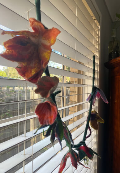 Felting Flowers and Vine Bunting