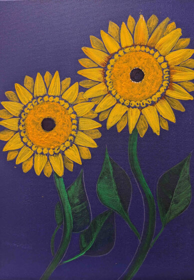 Floral Burst Paint and Sip Class