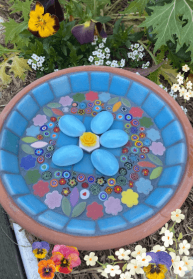 Flower Power Mosaic Bee Bath DIY Kit