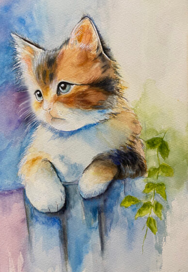 Fluffy Cat Watercolour Painting Workshop