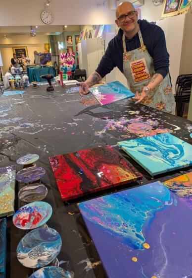 Fluid Art Paint Pouring Coasters and Wall Art Workshop