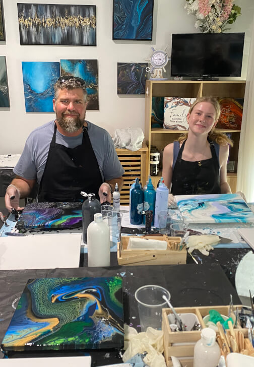 Fluid Art Painting Class: Swipe, Cells and Lacing