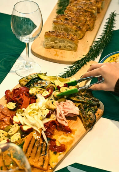 Focaccia and Antipasto Vegetables Cooking Class