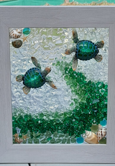 Framed Glass Suncatcher Class: Dreamy Oceanscape