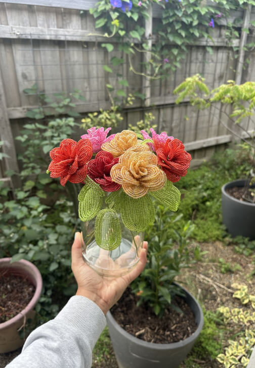 French Beaded Rose Workshop