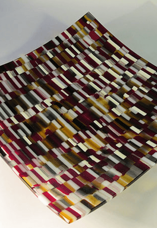 Fused Pattern Glass Platter Course
