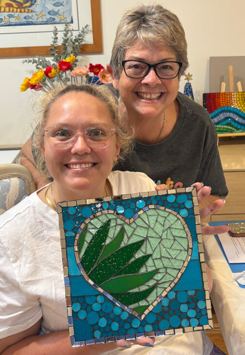 Glass Mosaic Hearts Course for Beginners