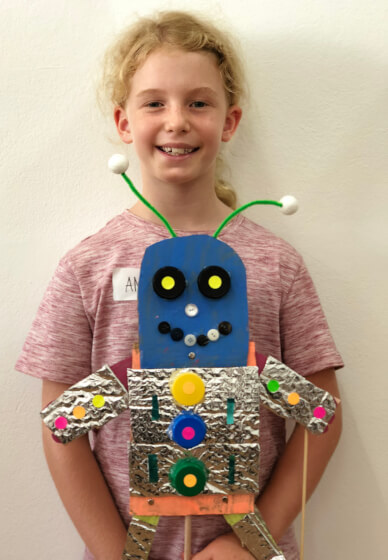 Glow Robot Puppets School Holiday Workshop