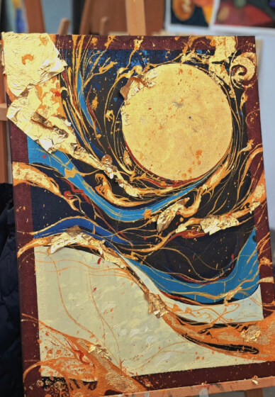 Golden Foil Paint and Sip Class