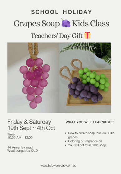 Grapes Soap School Holiday Kids Creativity Class