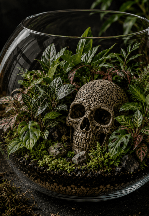 Halloween Botanical Skull Terrarium Workshop