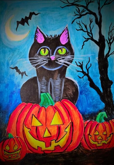 Halloween Cat - Sip & Paint