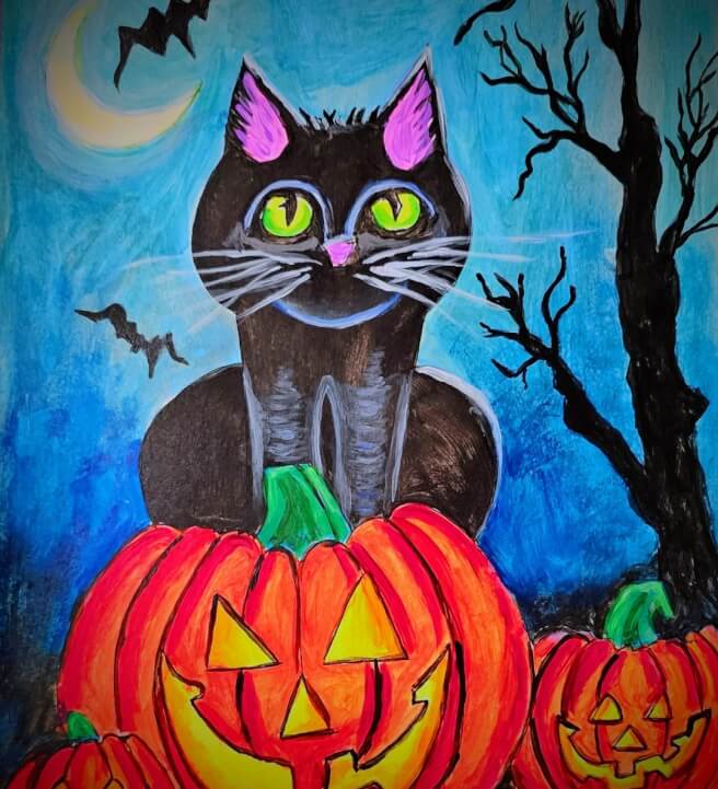 Halloween Cat - Sip & Paint