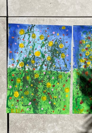 Hands-on Painting Class for Kids: Flower Field
