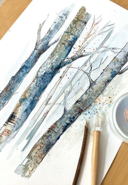 Ink and Wash Workshop: Autumn and Winter Trees