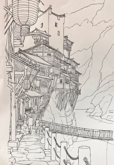 Ink Landscape Art Drawing Class