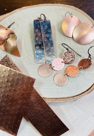 Jewellery Making Workshop: Textured Copper Earrings