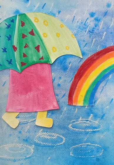 Kids Art Class: Rainbow Umbrellas (4-6 Years)