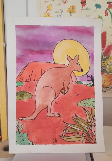 Kids Art Class: Watercolour Kangaroos