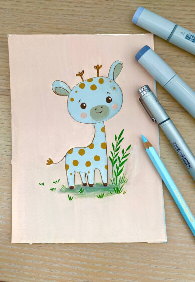 Kids Cartoon Giraffe Painting School Holiday Workshop