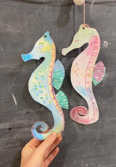 Kids Collage Art Class: Colourful Seahorses
