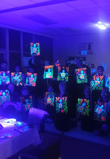 Kids School Holidays Glow in the Dark Paint Fun