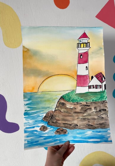 Kids Watercolour Class: Lighthouse