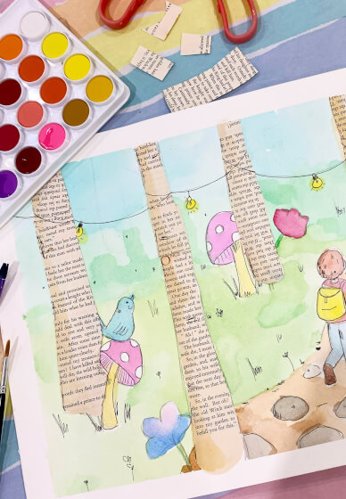 Kids Watercolour Workshop: Whimsical Forests