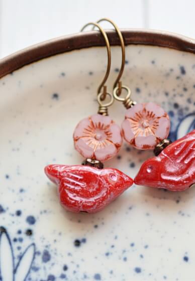 Kit Only - Love Bird Beaded Jewellery Making Kit - Pink