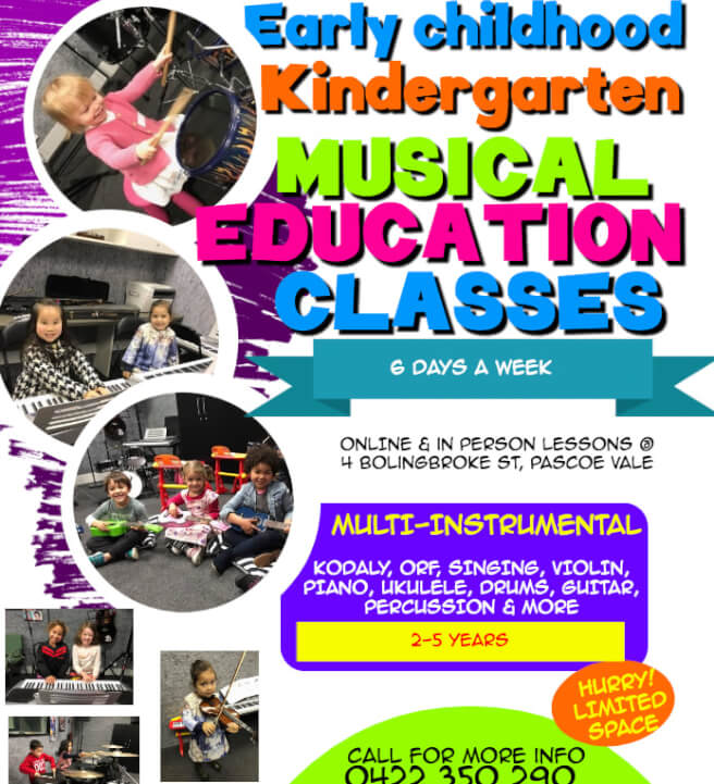 Multi-Instrumental Music Class for Kindergarteners