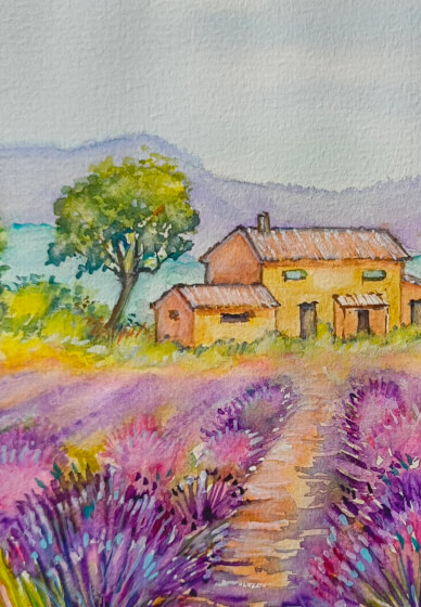 Lavender Field Watercolour Workshop with Ferie Sadeghi