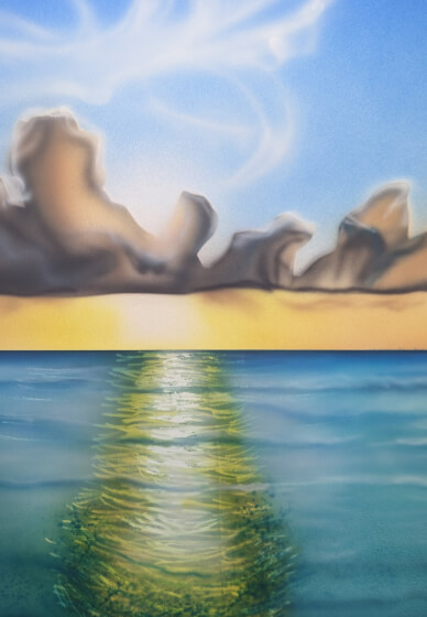 Learn to Airbrush an Ocean Sunset for Beginners Workshop