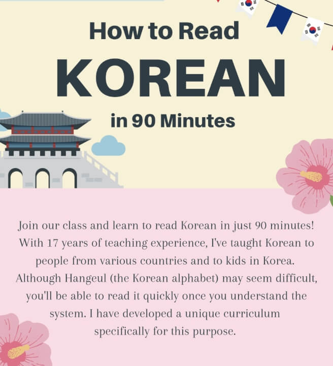 Learn to Read Korean Class in 90 Minutes