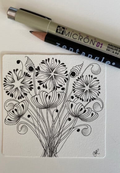 Learn Zentangle Art: a Floral Tribute