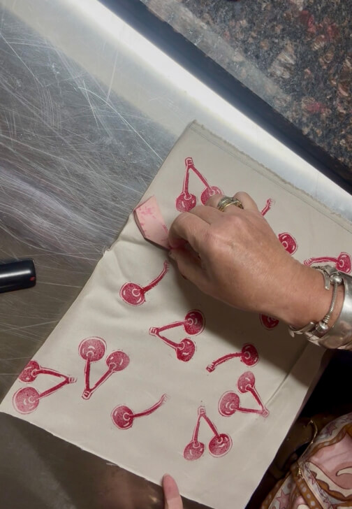 Lino Print Fabric and Cover a Notebook Class