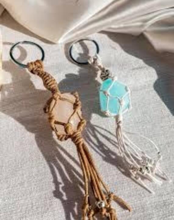 Macrame and Crystals Class: Crystal Key Ring and Necklace