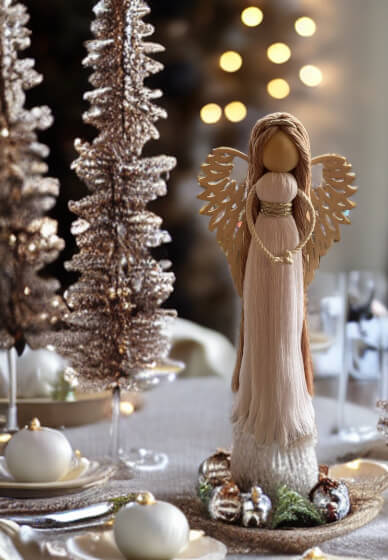 Macrame Christmas Angel Centerpiece, Graze N Sip Workshop