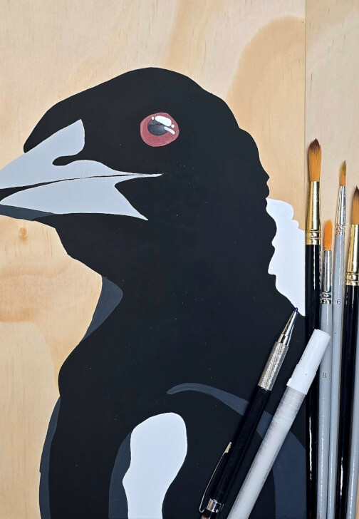 Magpie Painting Class for Beginners