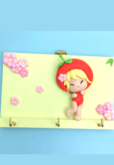 Make a Baby Girl Key Hanger with Clay