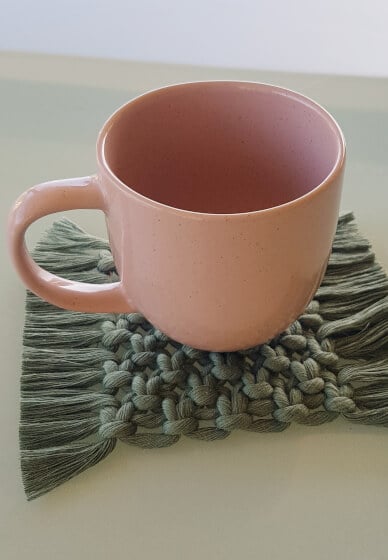 Make a Macrame Mug Rug at Home