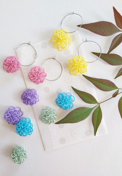 Make Knotted Japanese Paper Cord Earrings at Home