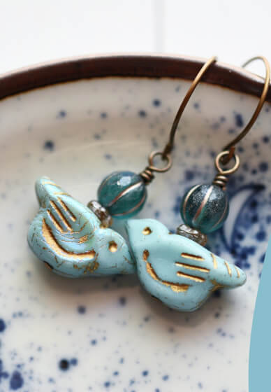 Make Your Own Beaded Earrings Kit and Workshop - Blue