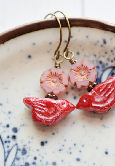 Make Your Own Beaded Earrings Kit and Workshop - Pink