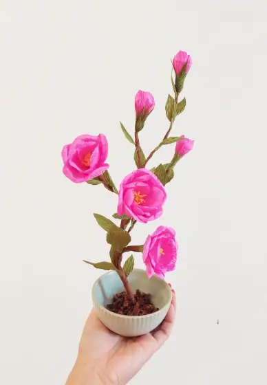 Make Your Own Paper Camellia Bonsai for Mothers Day