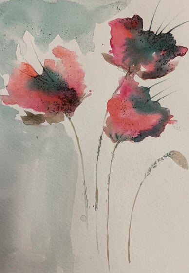 Meditate and Create Watercolour Poppies
